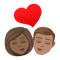 Kiss- Woman- Man- Medium-Dark Skin Tone- Medium Skin Tone emoji on Emojione